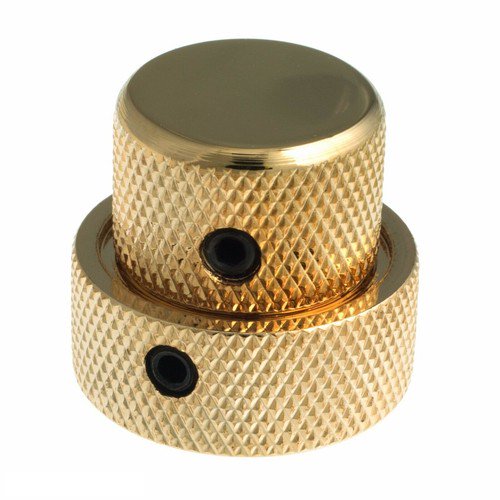 Concentric Stacked Metal Knob for Bass or Guitar Chrome, Black, Gold