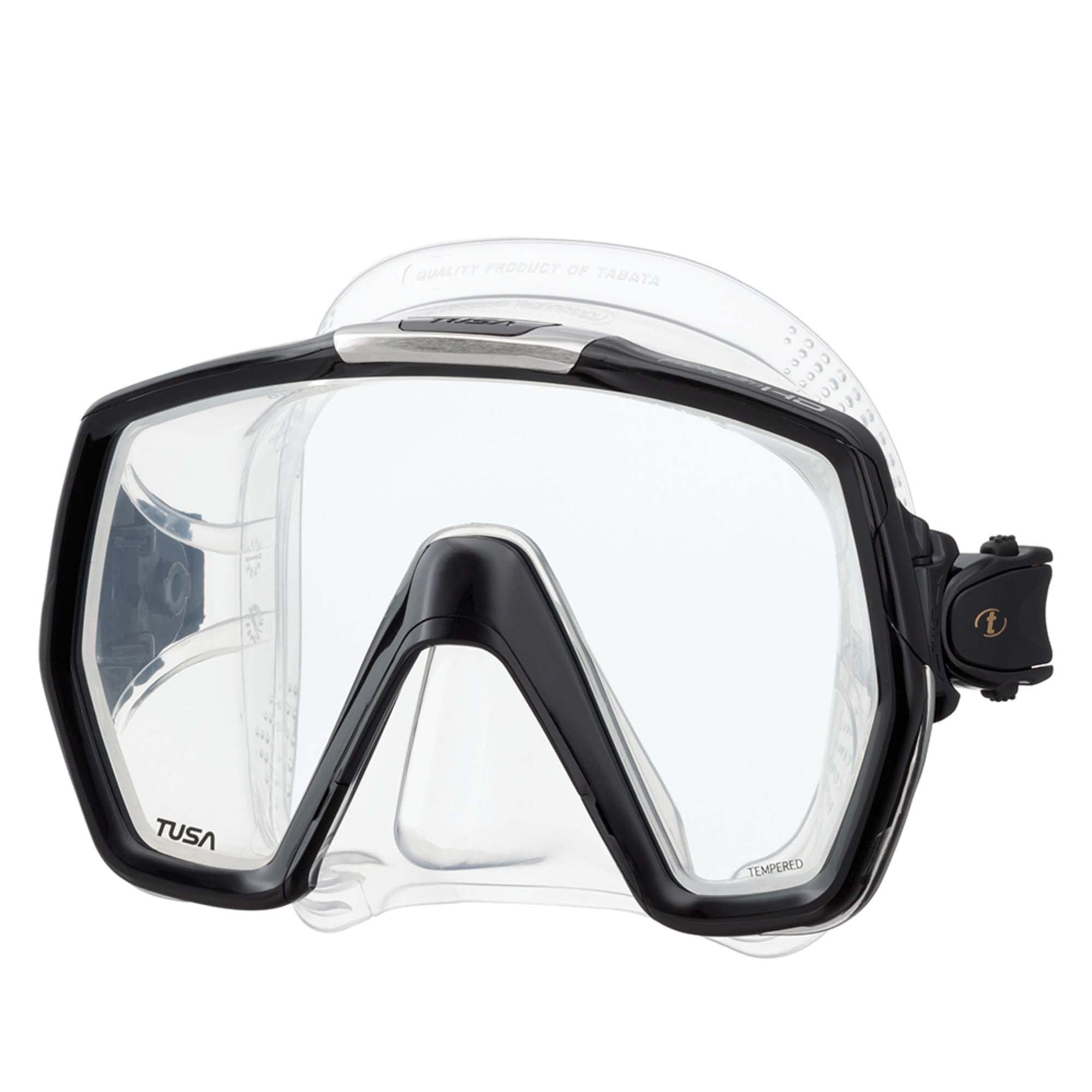 TUSA M-1001 Freedom HD Scuba Diving Mask, Black/Black