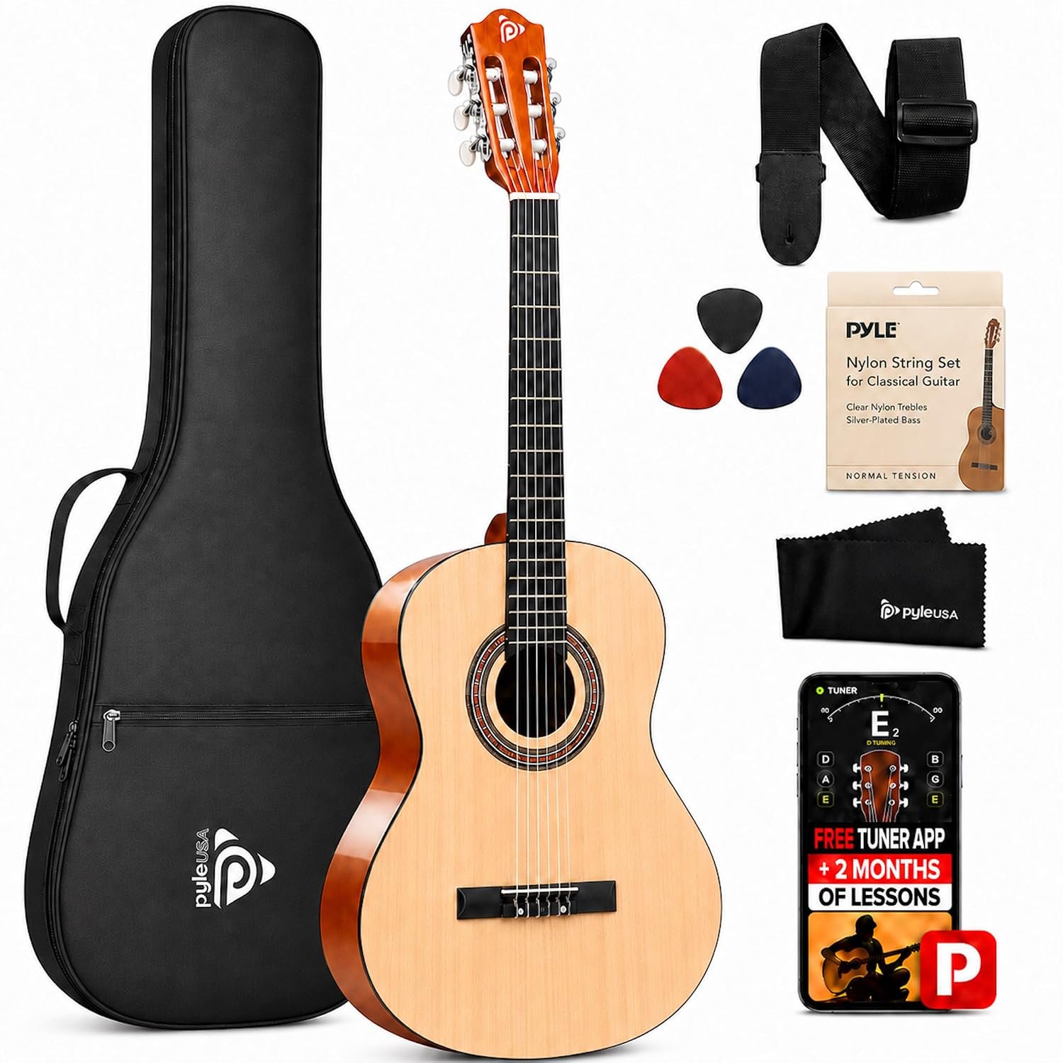 Pyle Premium Electric Acoustic Guitar Kit, 41" Full Size Dreadnought Cutaway...