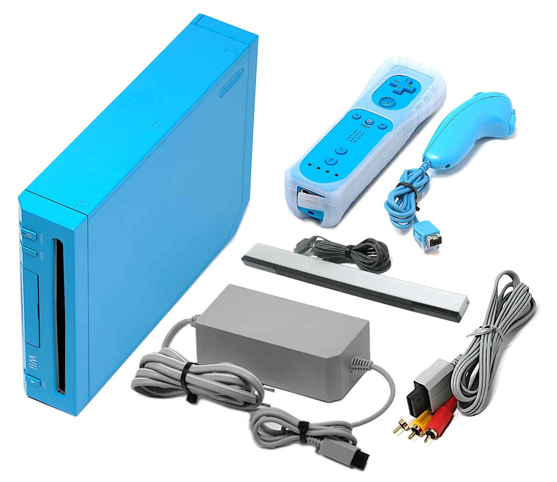 Nintendo Wii Game Console Blue + Pick 1-4 Remotes, Wii Sports