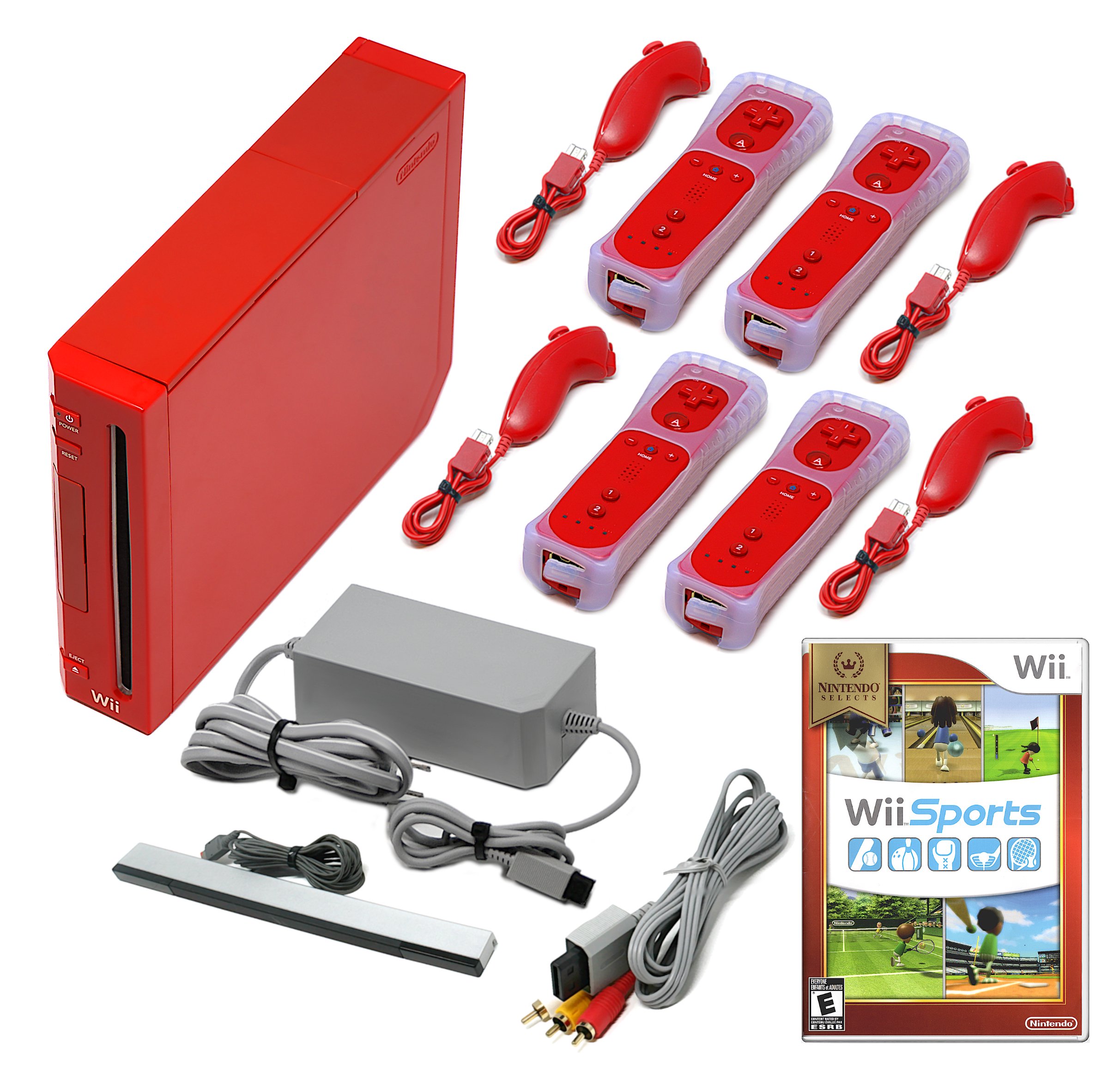 Nintendo Wii Game Console + Pick 1-4 Remotes, Wii Sports, Mario