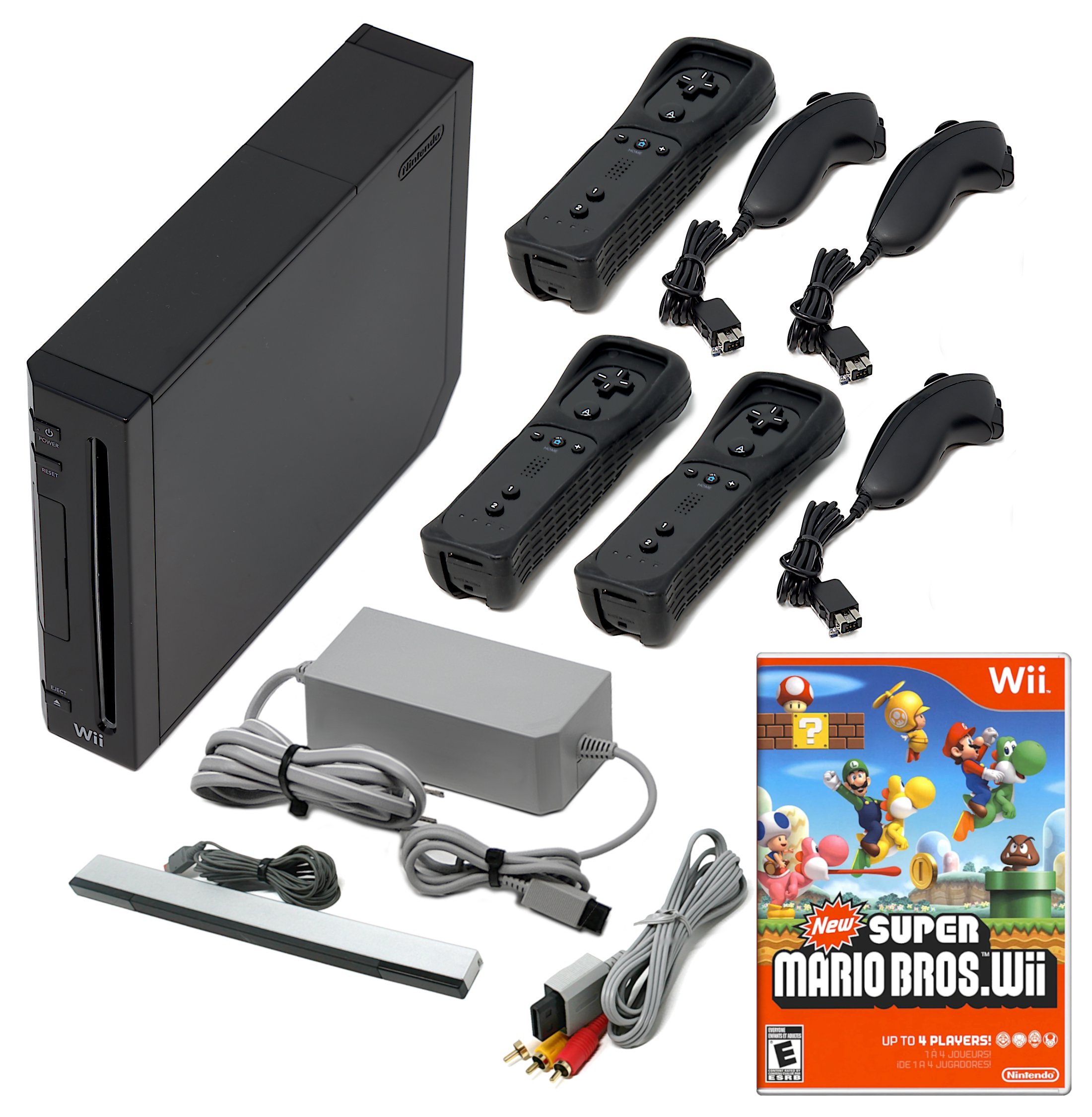 Nintendo Wii Game Console + Pick 1-4 Remotes, Wii Sports, Mario