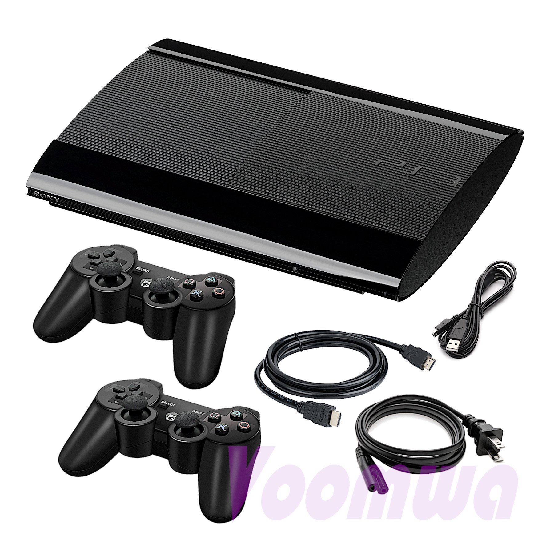 PlayStation 3 PS3 Super Slim Console, Pick 1-4 Controllers, 12GB, 250GB or 500GB