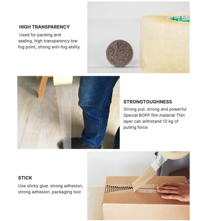 12 Rolls Shipping Packaging Box Packing Sealing Tape 2 mil 2